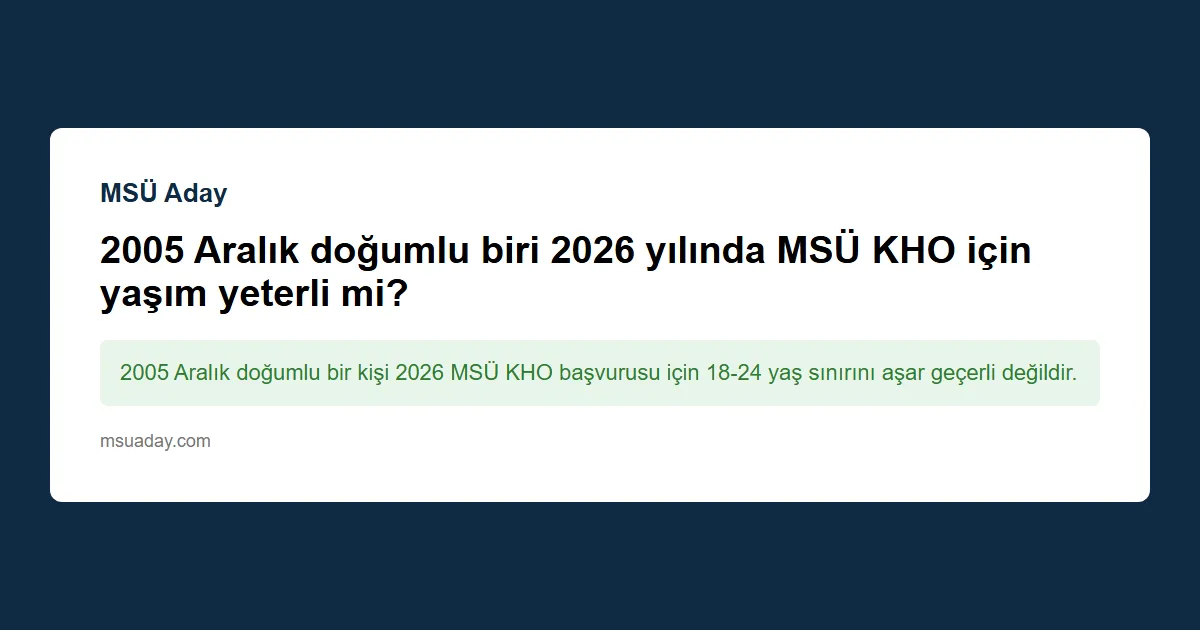 2006 doğumlu ve 2023 mezunu bir öğrenci MSÜ’ye başvurabilir mi?