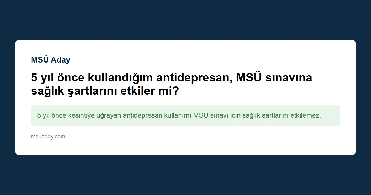 5 yıllık Sigara kullandığım için MSÜ sınavına kadar sağlık raporu alabilir miyim?