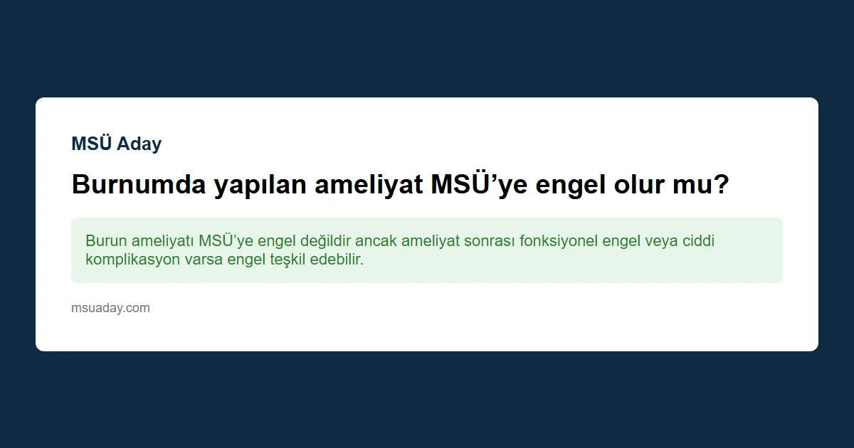 Burun düzeltme ameliyatı sonrası sorunlar olur mu?