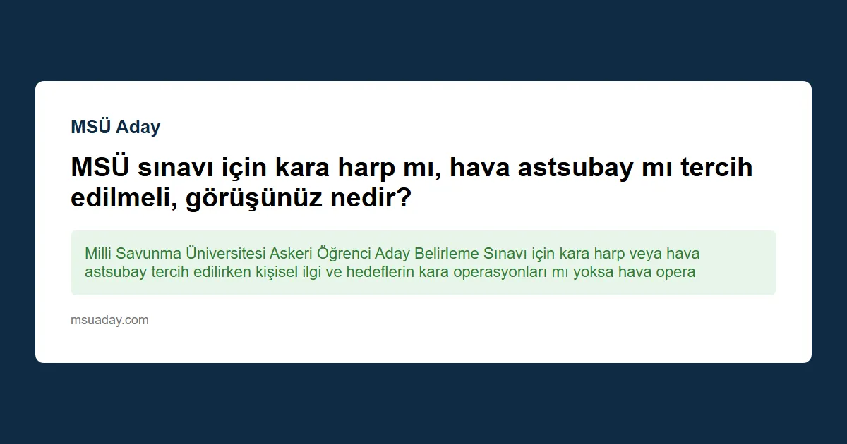MSÜ sınavı için koşu 1:20 yeterli mi?