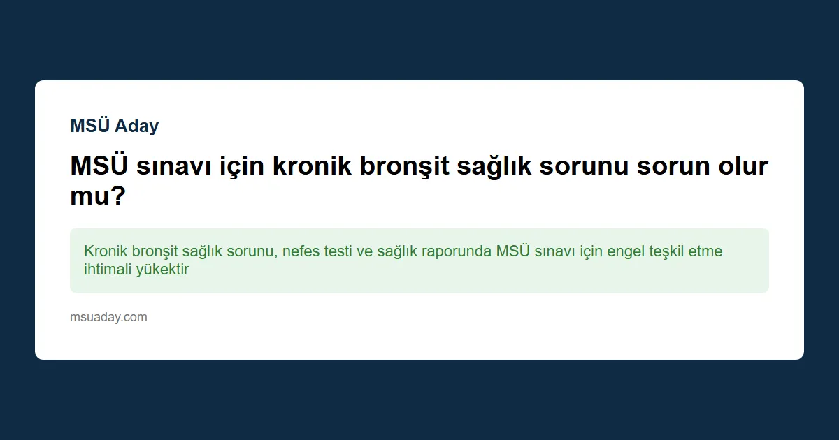 MSÜ sınavı için kulakta kristal oynaması tedavisi sağlık raporumu etkiler mi?