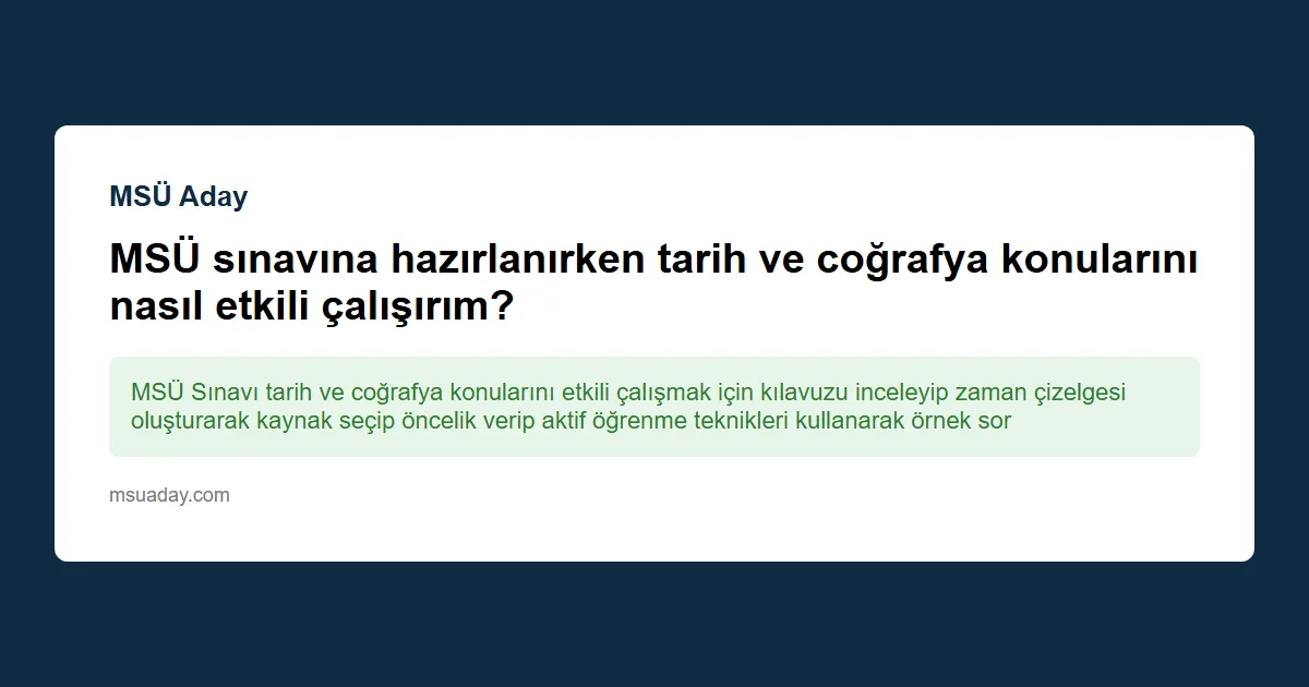 MSÜ sınavına hazırlığı atlamak mantıklı mı?