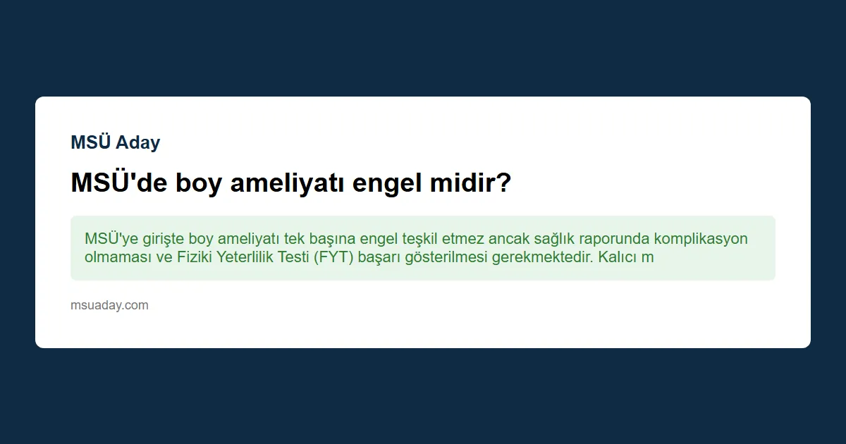 MSÜ’de düz taban derecesi kaç olmalıdır?